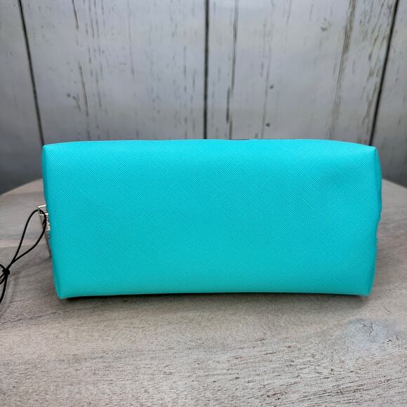 Marc Tetro Makeup Cosmetic Case Boston Terrier French Bulldog Teal Zipper Bag - Picture 12 of 15